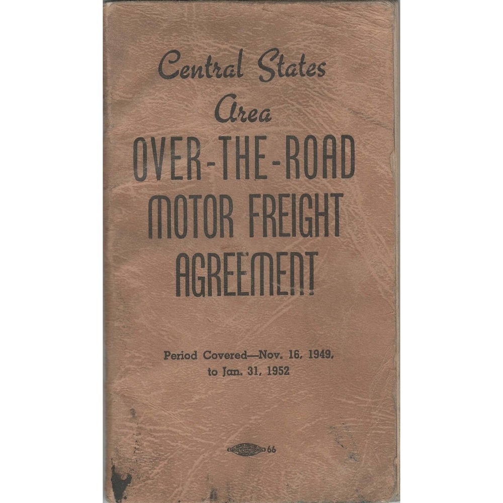 Vintage 1949-1952 Central States Over-the-Road Motor Freight Agreement Booklet - Picture 1 of 3